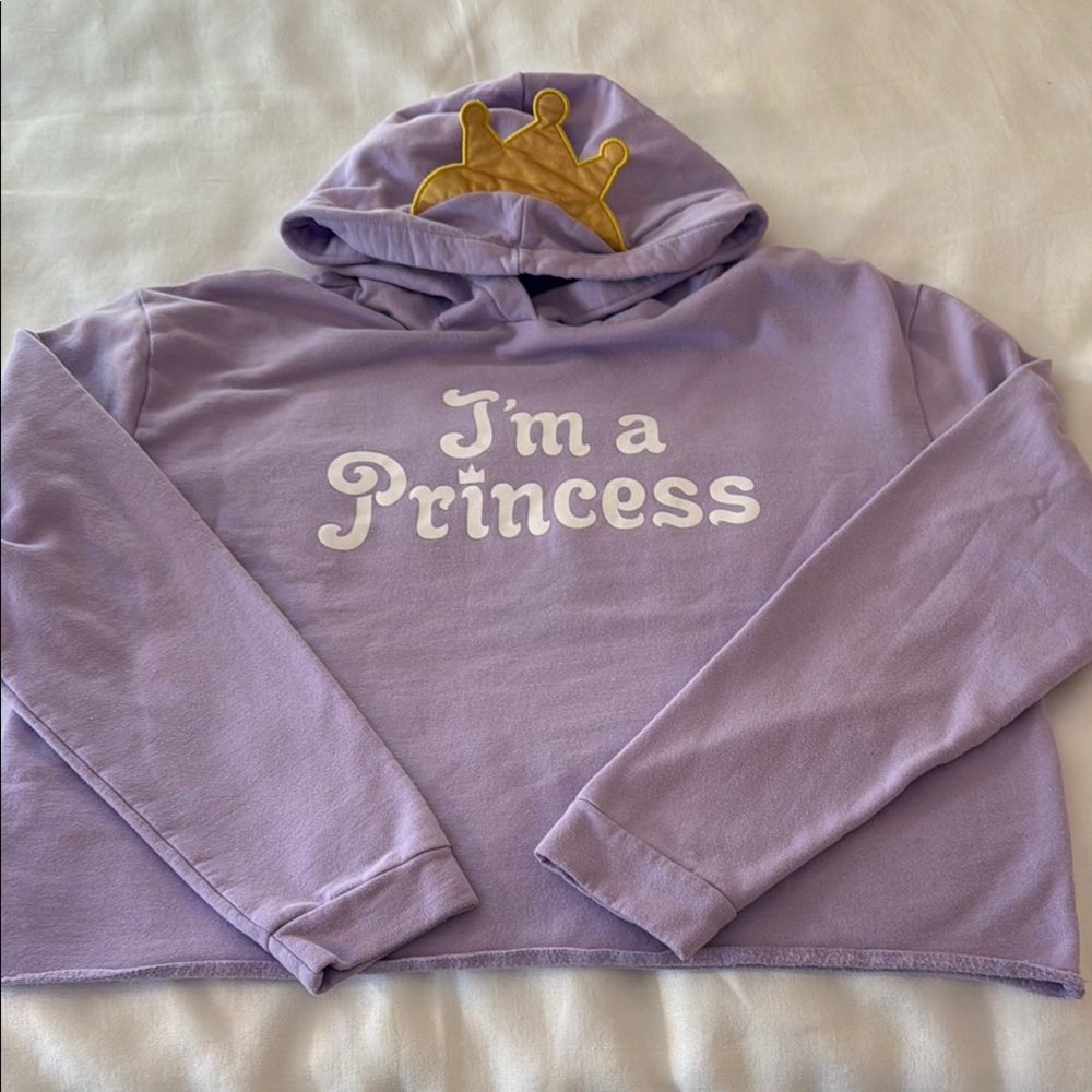 Princess Lavender Hoodie with Gold Crown